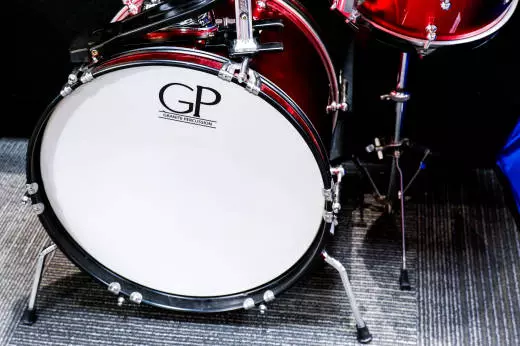 Granite Percussion - Junior 3-Piece Drum Kit (16,10,SD) with Cymbals and Hardware - Metallic Red 2